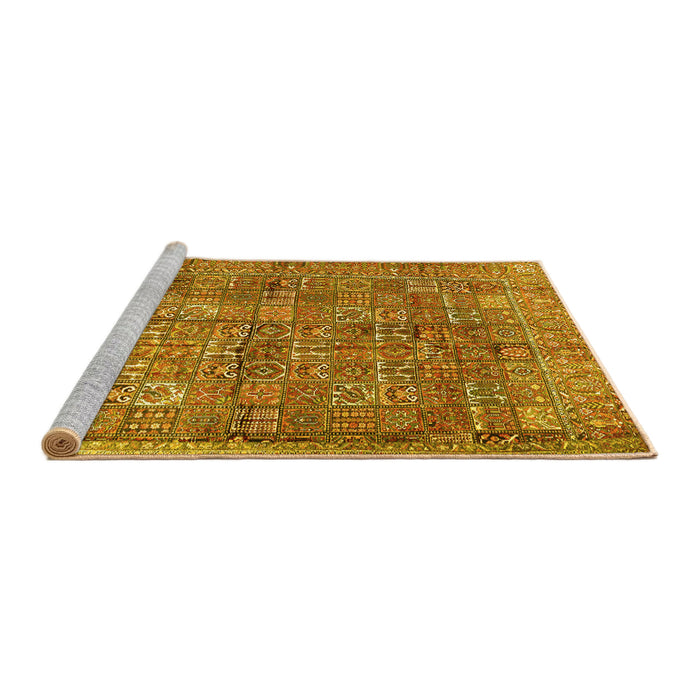 Sideview of Machine Washable Persian Yellow Traditional Rug, wshtr2944yw