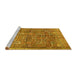 Sideview of Machine Washable Persian Yellow Traditional Rug, wshtr2944yw