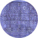 Round Persian Blue Traditional Rug, tr2944blu