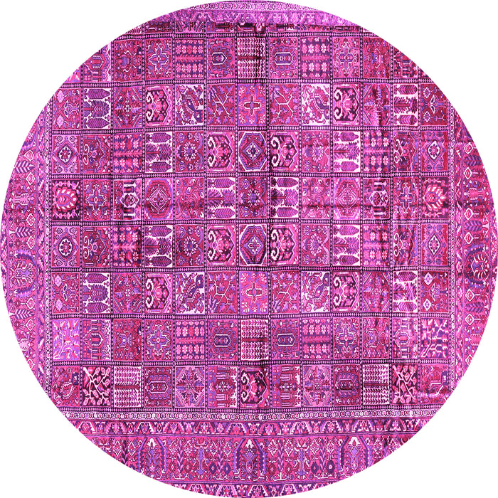 Round Machine Washable Persian Pink Traditional Rug, wshtr2944pnk