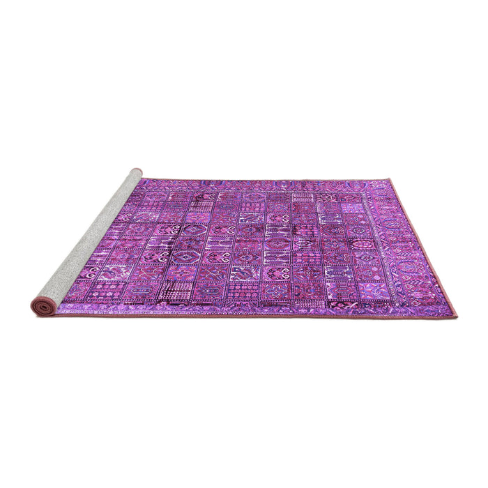 Sideview of Machine Washable Persian Purple Traditional Area Rugs, wshtr2944pur