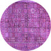 Round Persian Purple Traditional Rug, tr2944pur