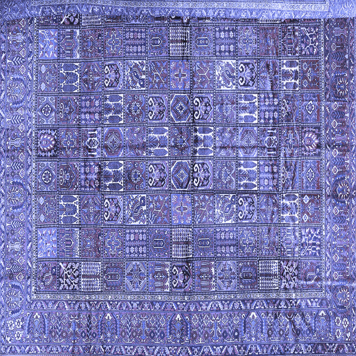 Square Machine Washable Persian Blue Traditional Rug, wshtr2944blu