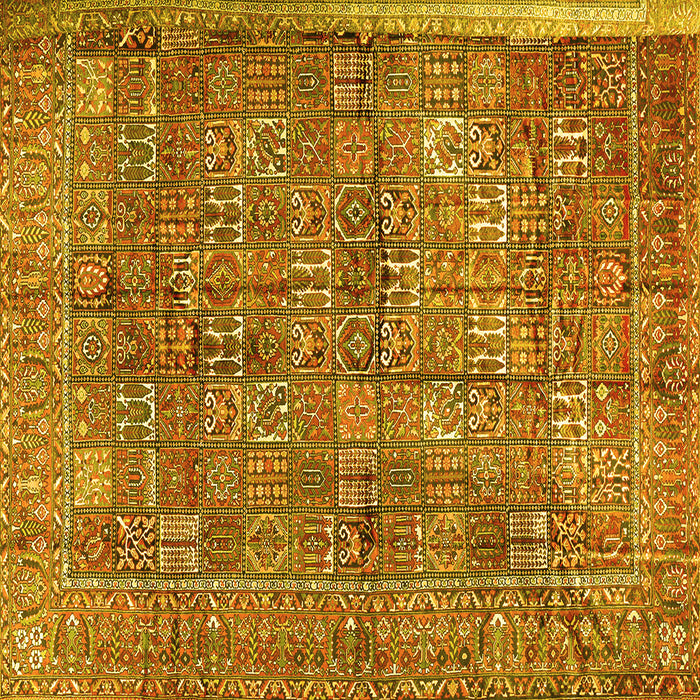 Square Persian Yellow Traditional Rug, tr2944yw