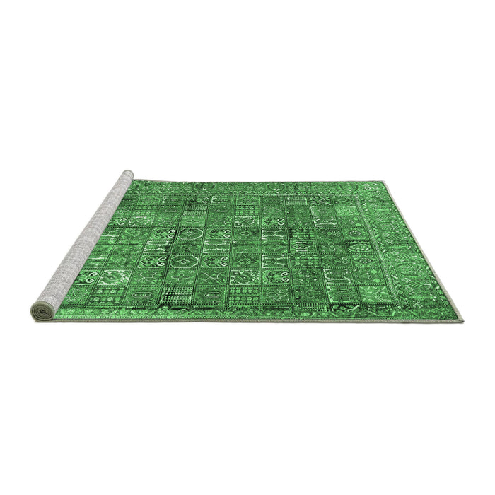 Sideview of Machine Washable Persian Emerald Green Traditional Area Rugs, wshtr2944emgrn
