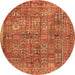 Square Persian Orange Traditional Rug, tr2944org