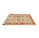 Sideview of Machine Washable Traditional Orange Rug, wshtr2945