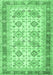 Machine Washable Oriental Emerald Green Traditional Area Rugs, wshtr2945emgrn