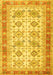 Machine Washable Oriental Yellow Traditional Rug, wshtr2945yw