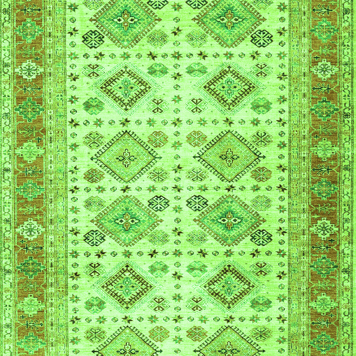 Serging Thickness of Machine Washable Oriental Green Traditional Area Rugs, wshtr2945grn