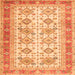 Serging Thickness of Oriental Orange Traditional Rug, tr2945org