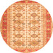 Square Oriental Orange Traditional Rug, tr2945org