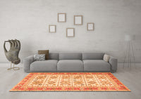 Machine Washable Oriental Orange Traditional Rug, wshtr2945org