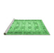 Sideview of Machine Washable Oriental Emerald Green Traditional Area Rugs, wshtr2945emgrn