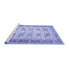 Sideview of Machine Washable Oriental Blue Traditional Rug, wshtr2945blu