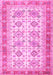 Machine Washable Oriental Pink Traditional Rug, wshtr2945pnk