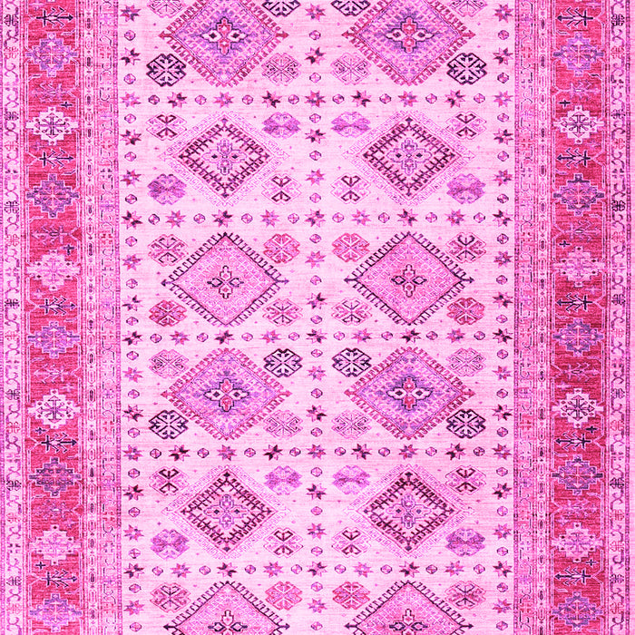 Machine Washable Oriental Pink Traditional Rug, wshtr2945pnk