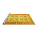 Sideview of Machine Washable Oriental Yellow Traditional Rug, wshtr2945yw