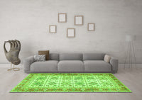 Machine Washable Oriental Green Traditional Rug, wshtr2945grn