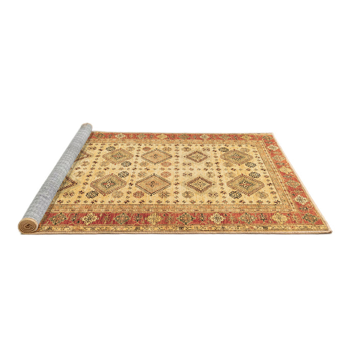 Sideview of Machine Washable Oriental Brown Traditional Rug, wshtr2945brn