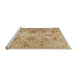 Sideview of Machine Washable Traditional Chocolate Brown Rug, wshtr2946