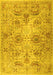 Machine Washable Persian Yellow Traditional Rug, wshtr2946yw