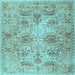 Square Persian Light Blue Traditional Rug, tr2946lblu