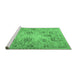 Sideview of Machine Washable Persian Emerald Green Traditional Area Rugs, wshtr2946emgrn