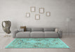 Machine Washable Persian Light Blue Traditional Rug in a Living Room, wshtr2946lblu