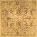 Square Machine Washable Persian Brown Traditional Rug, wshtr2946brn