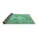 Sideview of Persian Turquoise Traditional Rug, tr2946turq