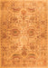 Serging Thickness of Machine Washable Persian Orange Traditional Area Rugs, wshtr2946org