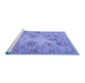 Sideview of Machine Washable Persian Blue Traditional Rug, wshtr2946blu