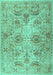 Machine Washable Persian Turquoise Traditional Area Rugs, wshtr2946turq