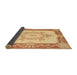 Sideview of Traditional Chrome Gold Yellow Medallion Rug, tr2947