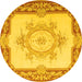 Round Medallion Yellow French Rug, tr2947yw