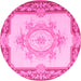 Round Medallion Pink French Rug, tr2947pnk