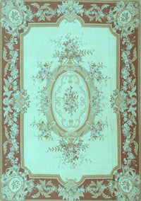 Medallion Light Blue French Rug, tr2947lblu