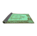 Sideview of Medallion Turquoise French Rug, tr2947turq