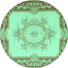 Round Medallion Turquoise French Rug, tr2947turq