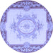 Round Medallion Blue French Rug, tr2947blu