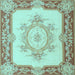 Square Medallion Light Blue French Rug, tr2947lblu