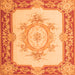 Serging Thickness of Medallion Orange French Rug, tr2947org