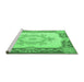 Sideview of Machine Washable Medallion Emerald Green French Area Rugs, wshtr2947emgrn