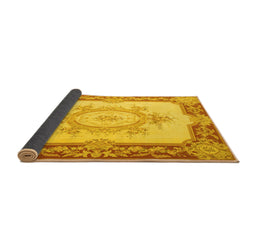 Sideview of Medallion Yellow French Rug, tr2947yw