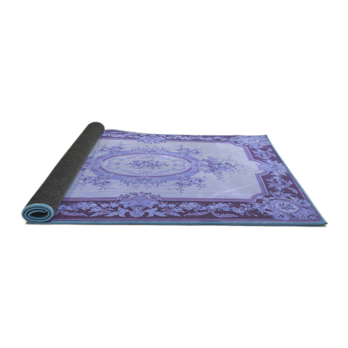 Sideview of Medallion Blue French Rug, tr2947blu