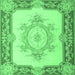 Square Medallion Emerald Green French Rug, tr2947emgrn