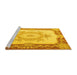 Sideview of Machine Washable Medallion Yellow French Rug, wshtr2947yw