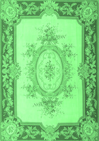 Medallion Emerald Green French Rug, tr2947emgrn