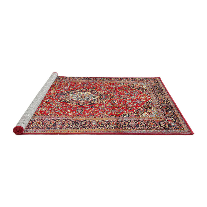 Sideview of Machine Washable Traditional Fire Brick Red Rug, wshtr2948